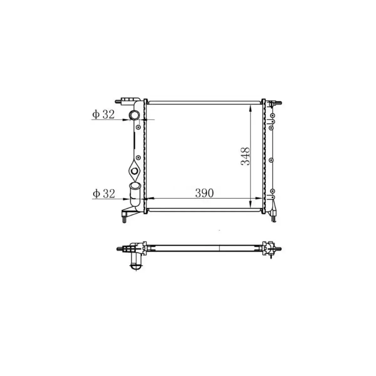 7700784040 RADYATOR CLIO (91 98) R19 (94 95) 1.2 1.4 (E7F.7.06) (MEK+AC) (390x348x18) ORIS