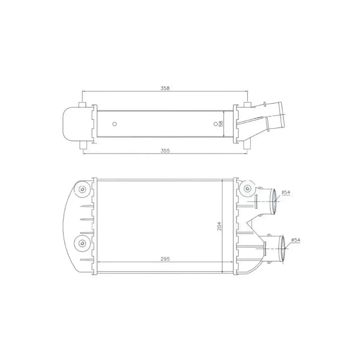 46440215 TURBO RADYATORU (INTERCOOLER) BRAVA 1.9 JTD 95> MAREA 1.9 JTD 95> 96701 A M (295X204X58) ORIS