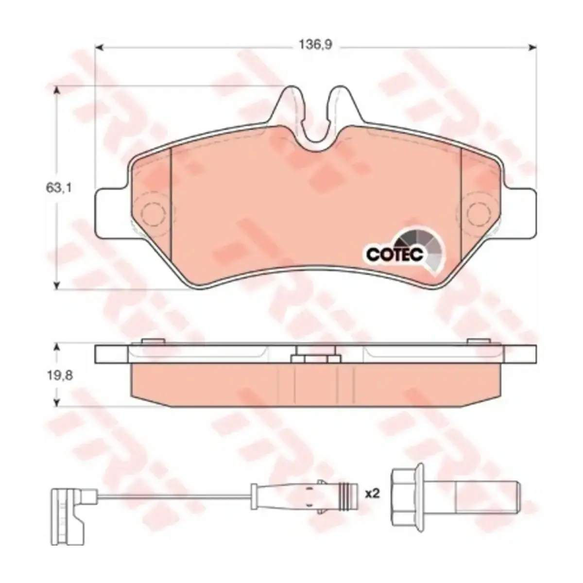 GDB1697 FREN BALATASI ARKA CRAFTER 2.5 TDI SPRINTER 06=> FISLI TRW