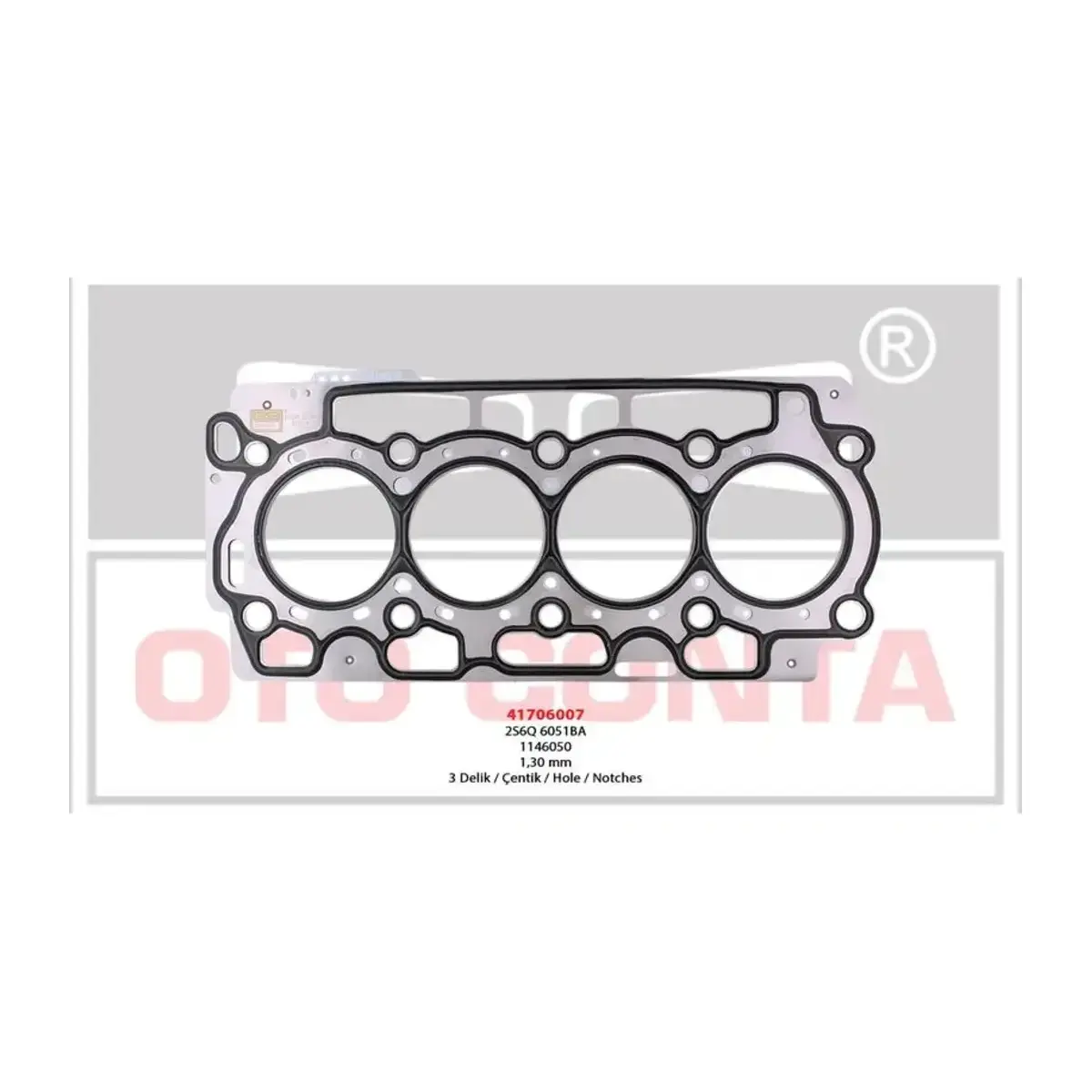 0209.AE SILINDIR KAPAK CONTA P206 BIPPER NEMO 1.4 HDI CELIK MLS 3 DELIK 1.30MM DV4 OTOCONTA