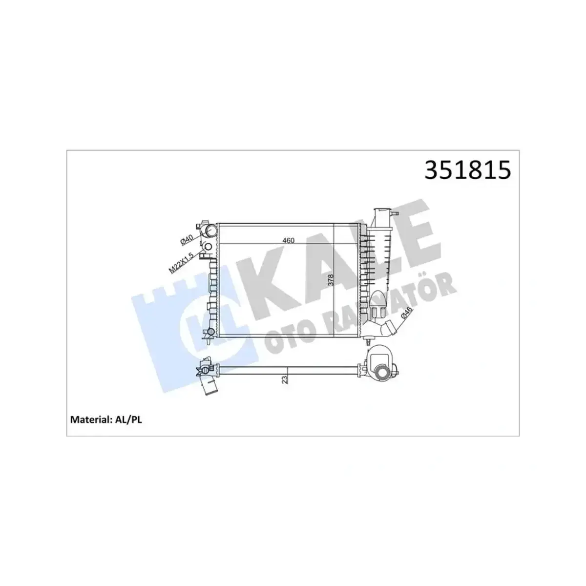 1301J8 RADYATOR XSARA 1.4 1.6 97=>98 ZX 1.1-1.4 91=> 306 AL MKNK KALE