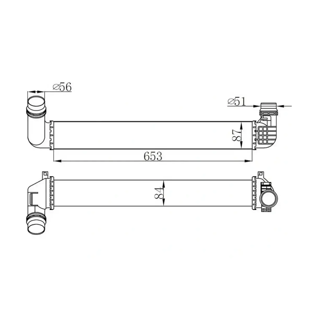 144960024R TURBO RADYATORU (INTERCOOLER) FLUENCE 10> 1.5DCI (657x89x85) (2 SIRA ALB SISTEM) ORIS
