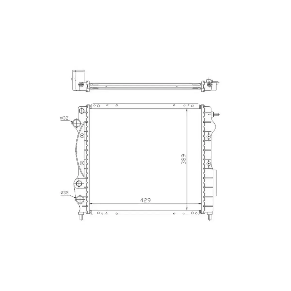 7700806575 RADYATOR EXP CLIO 1.2 1.4 BENZINLI (429x398x22) ORIS