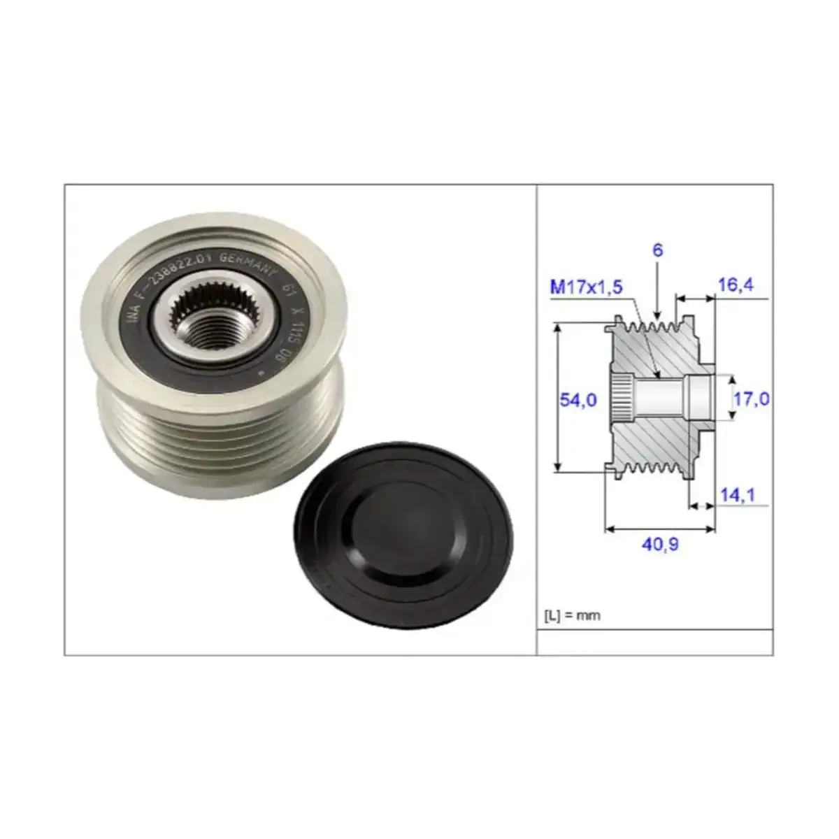 77363948 ALTERNATOR KASNAGI (RULMANLI) BRAVO II 06=> DOBLO 10=>LINEA 09=>PUNTO 05=>STILO (04 07) DUCATO 11=> INA