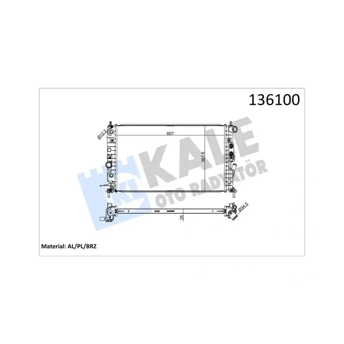 1300161 RADYATOR VECTRA B 1.6 1.8 2.0 16V 2.5 V6 24V (95 02) (AC) (AT) AL/PL/BRZ KALE