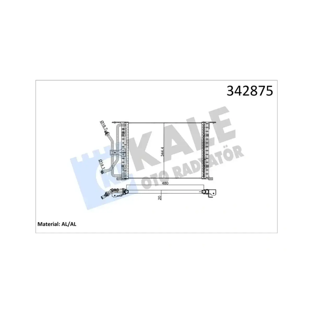 1004001 KONDENSER FIESTA BOX PUMA MAZDA 121 III 1.3 1.0 1.25I 1.4I 1.8D 1.4 16V (96-02) AL AL KALE