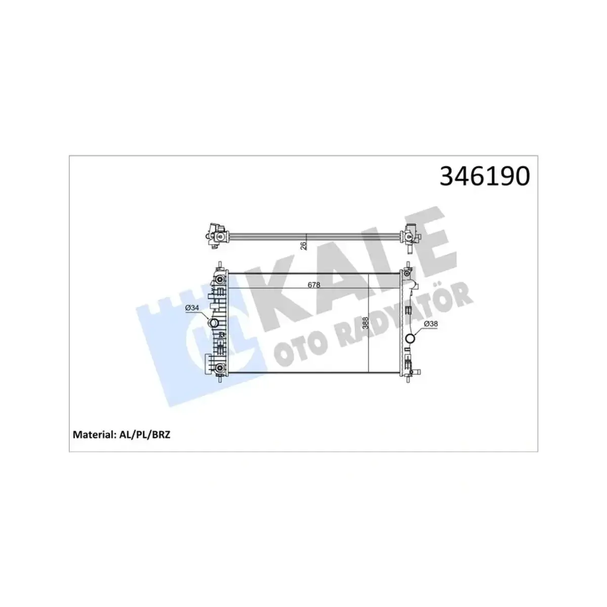 1300290 RADYATOR MALIBU - INSIGNIA 2.0 TDCI - SAAB 9-5 (08+) AC AL PL BRZ KALE