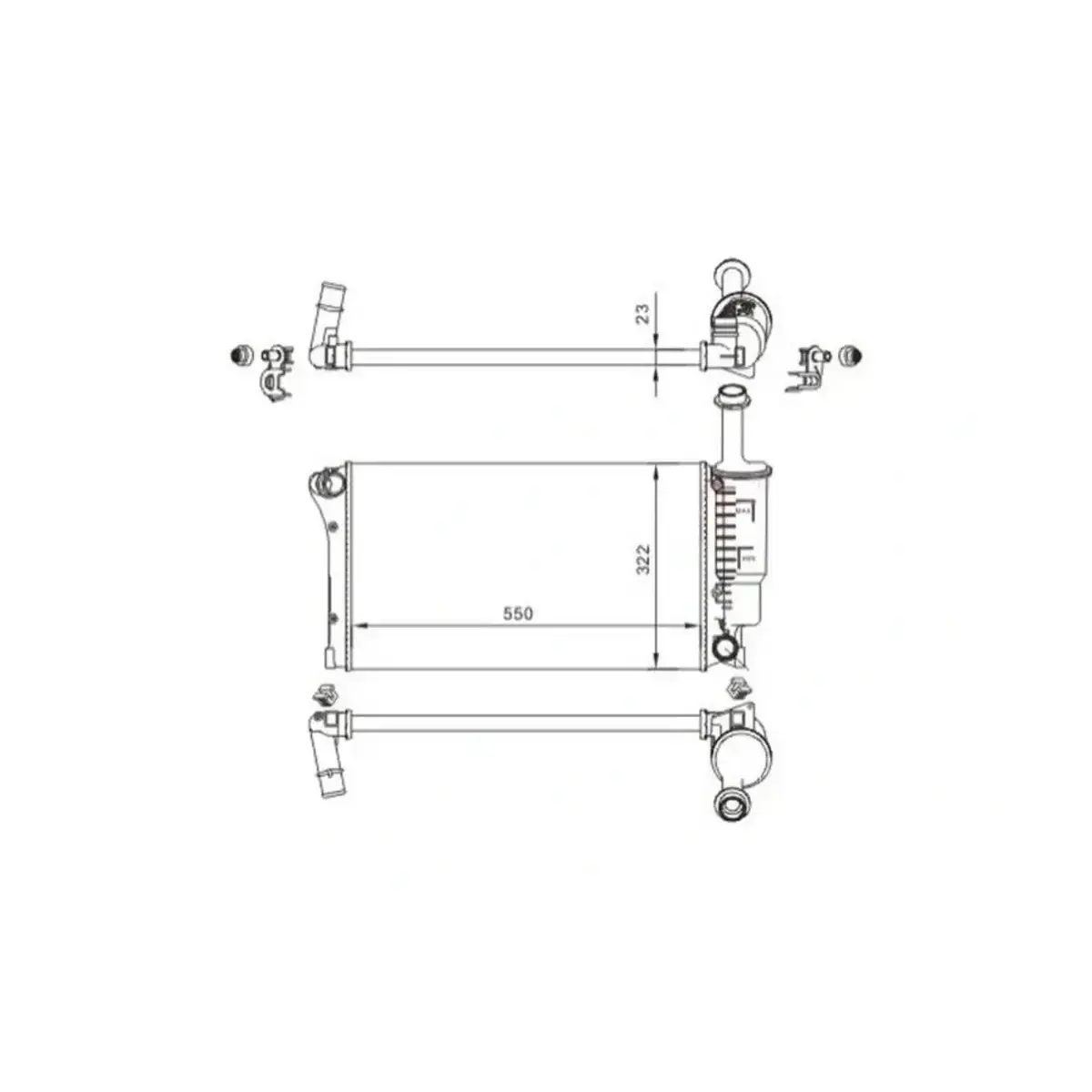 51779915 RADYATOR PANDA 1.2I 03> 617852 MT (550×322×23) ORIS