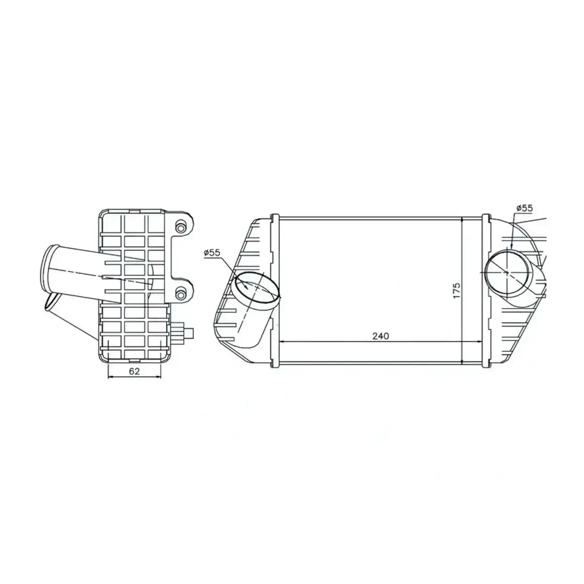 46745841 TURBO RADYATORU (INTERCOOLER) SCUDO 2.0 JTD 2007> ORIS
