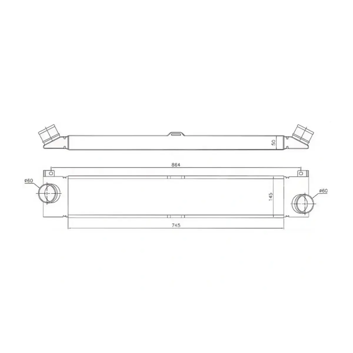 1340763080 TURBO RADYATORU (INTERCOOLER) DUCATO BOXER JUMPER 2.2 2.3 3.0 D 06> (745x145x50) ORIS