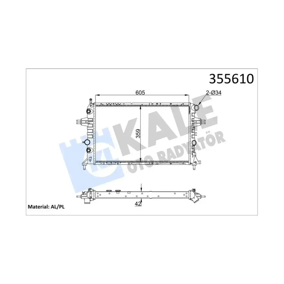 1300210 SU RADYATORU ASTRA G ZAFIRA A 1.6 16V 2.0 2.2 16V DTI KALE