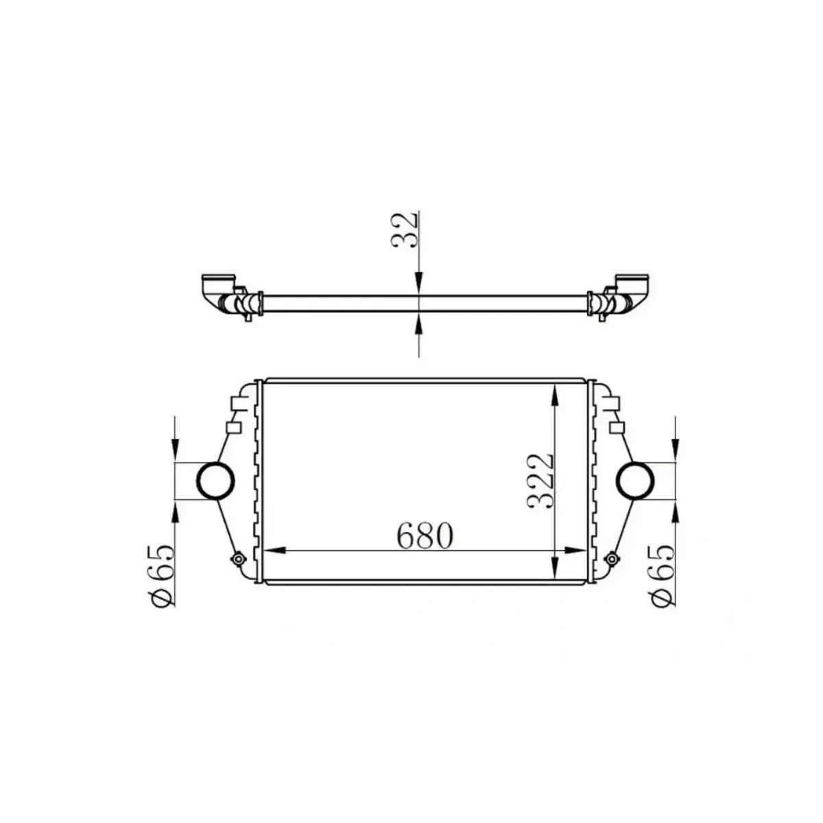 3840000000 TURBO RADYATORU (INTERCOOLER) SCUDO 2.0 JTD 96> (683X322X34) (MEK.) ORIS