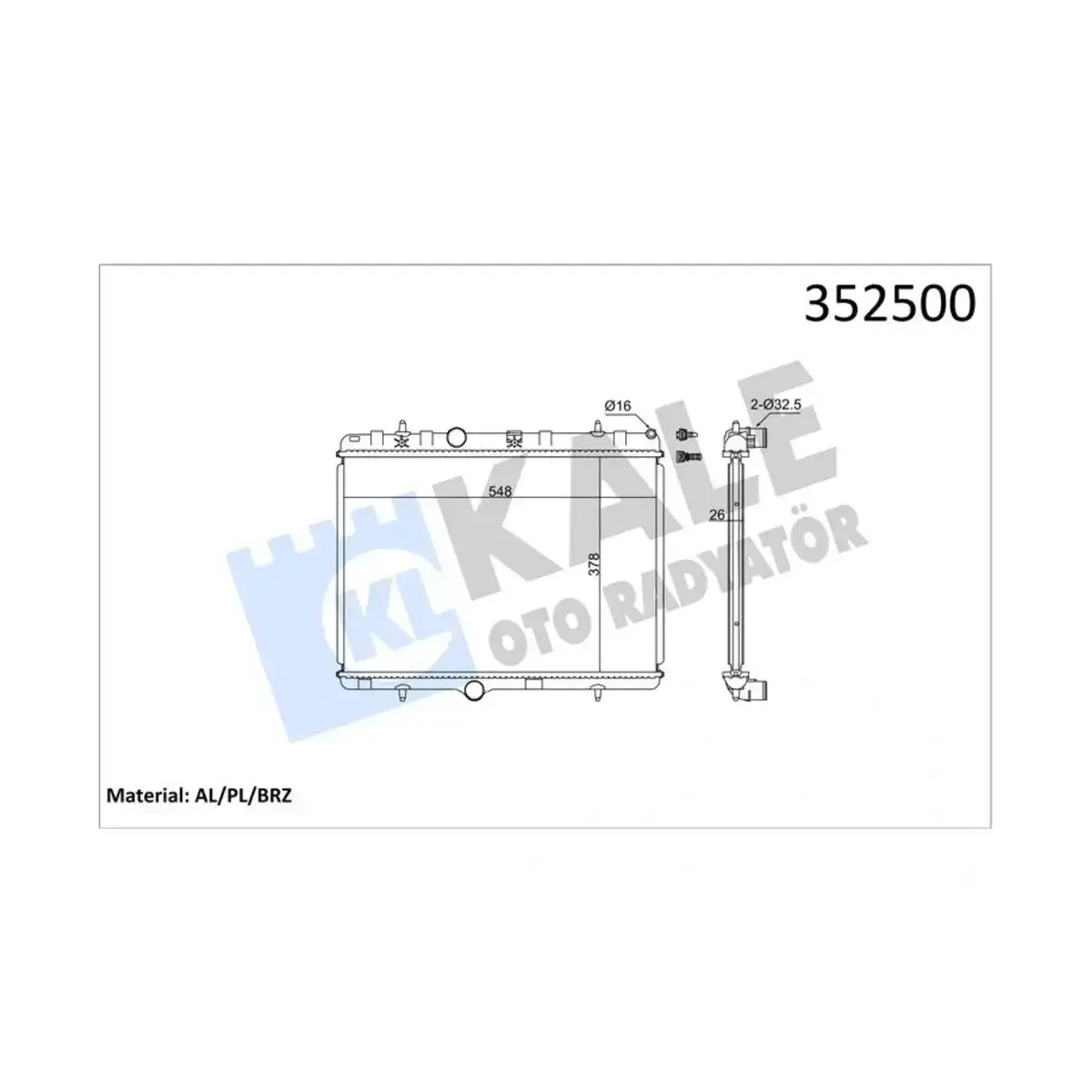 1333.89 RADYATOR 301-1007-2008-207 1.6HDI (06+) C2-C3 II-C ELYSEE 1.4-1.6-1.4HDI (03+) (MT) AL PL BRZ KALE