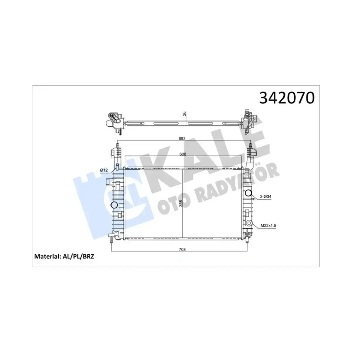 1300413 RADYATOR MERIVA 1.4 16V 1.6 16V 1.8 TWINPORT (03-10) (MT) AL PL BRZ KALE