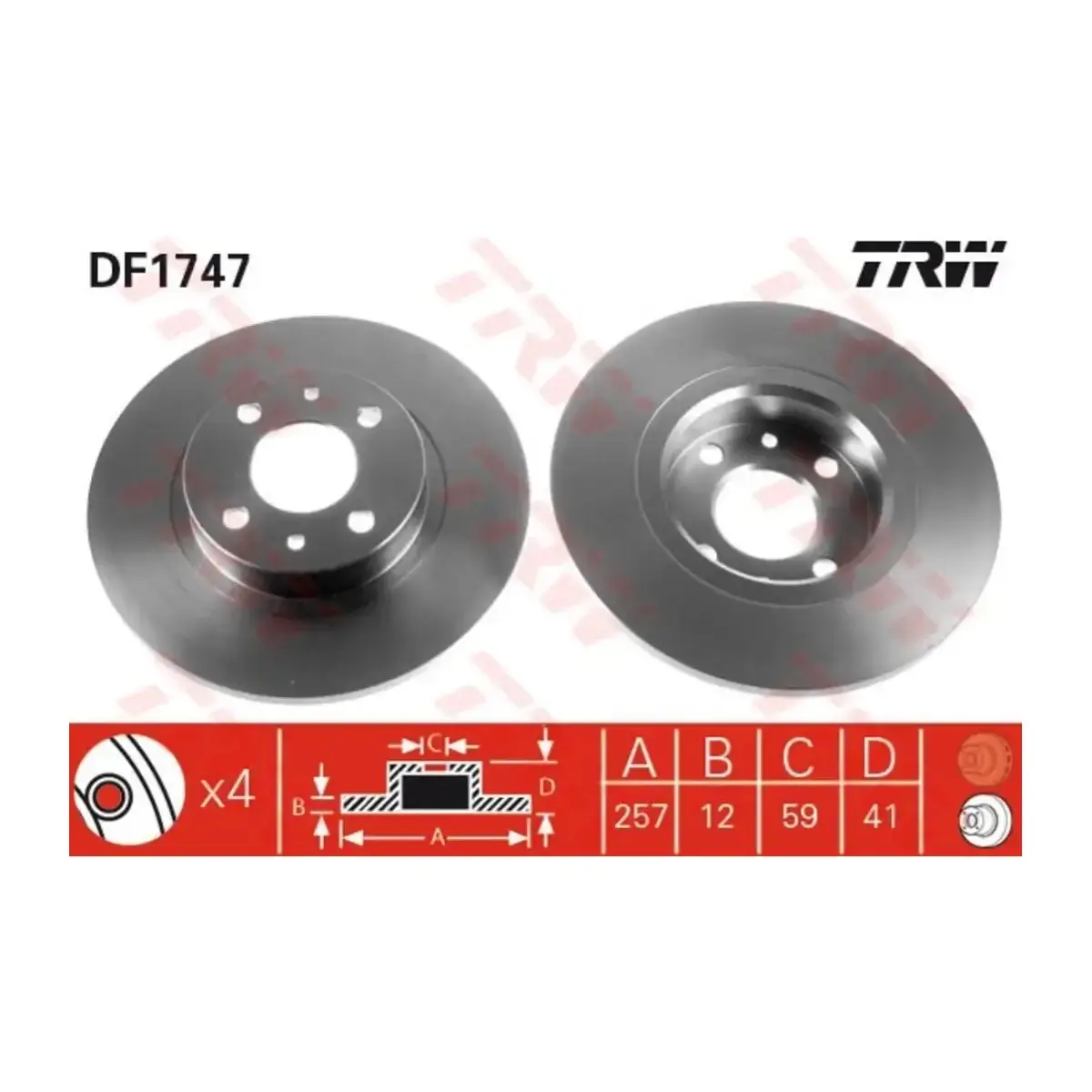 46820655 FREN DISKI ON DELIKSIZ TEMPRA-TIPO-MAREA-BRAVA-BRAVO 96> ALFA ROMEO 145-146 LANCIA DELTA-YPSILON (25 TRW
