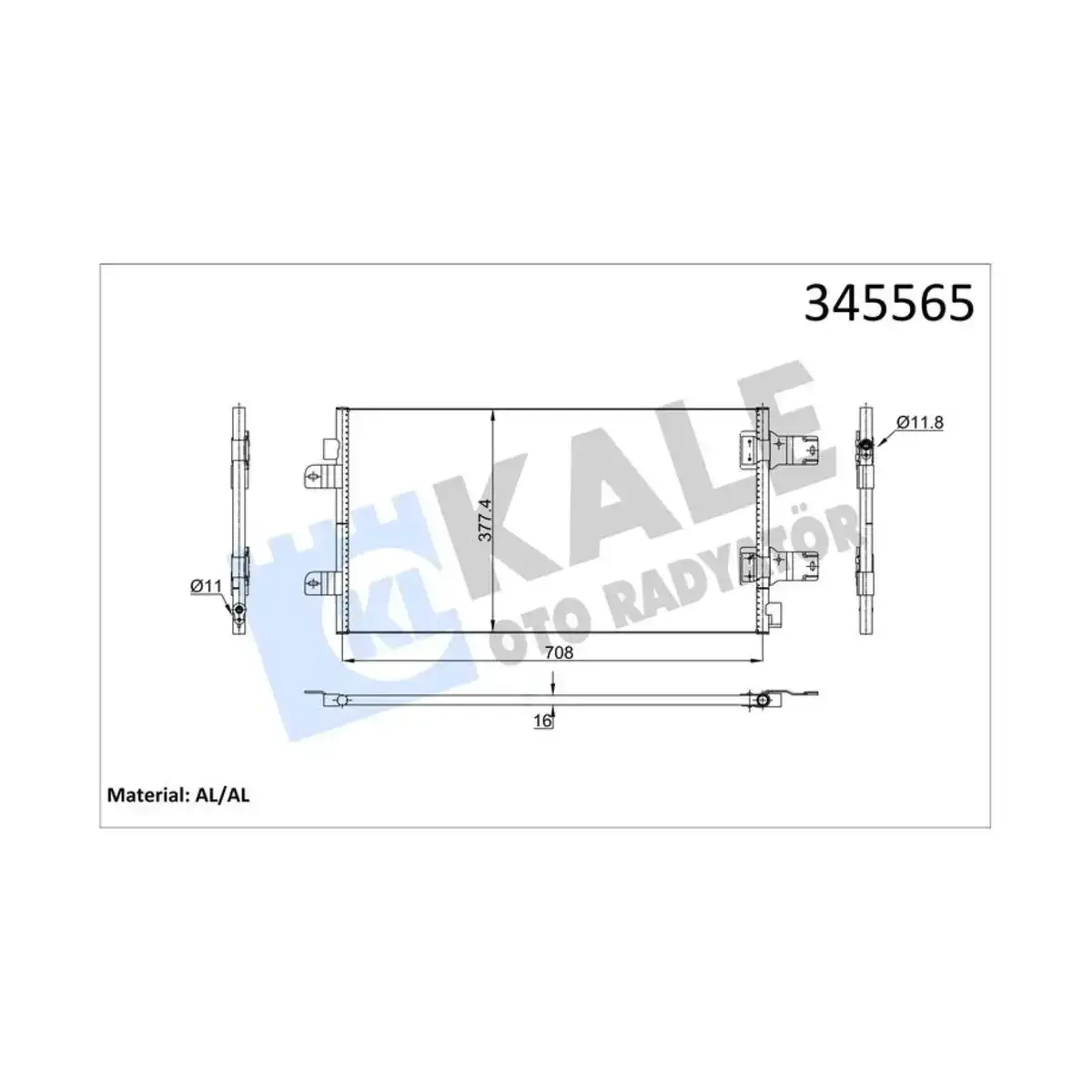 7701066110 KONDENSER INTERSTAR - MOVANO - MASTER II 2.5 DCI-CDTI (06+) AL AL KALE