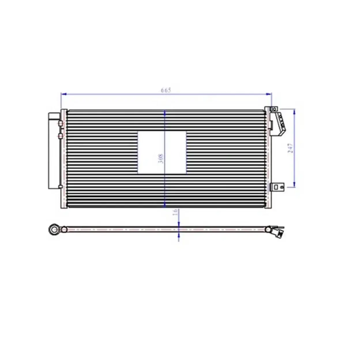 51838048 KLIMA RADYATORU COMBO 12> DOBLO 10> 1.3 DMTJ-1.6 DMTJ-2.0 DMTJ (669x293x16) ORIS
