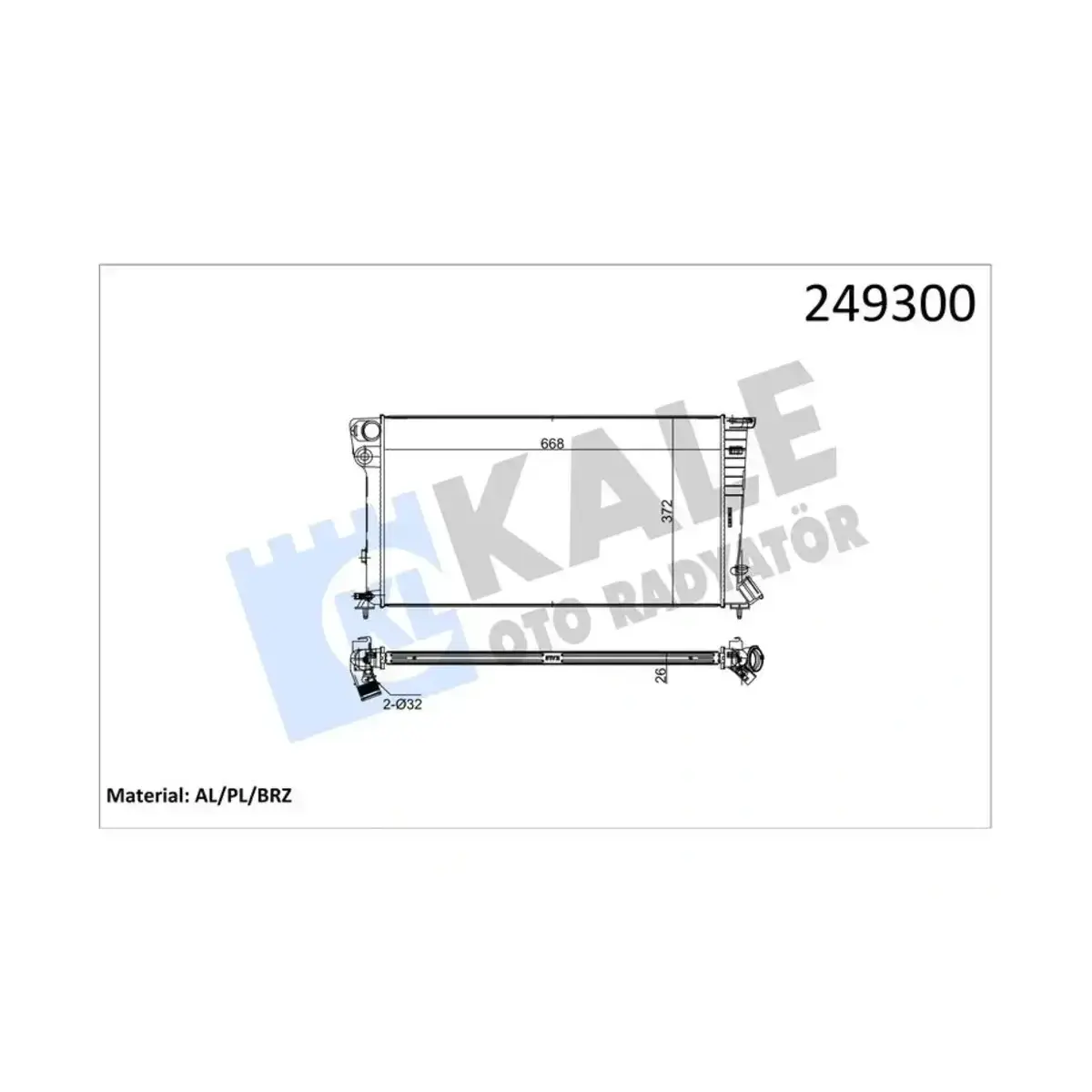 1330.42 RADYATOR BERLINGO 1.9D 306 II 1.9 D AL/PL/BRZ KALE