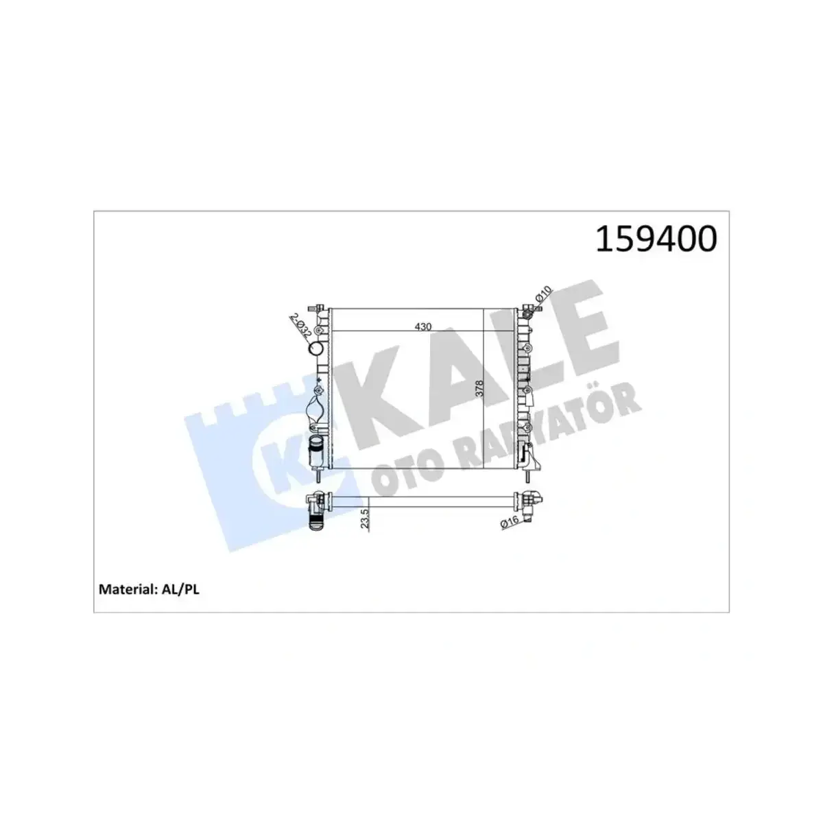 7701499975 RADYATOR CLIO II KANGO 1.2Ie 2 SIRA AL+PL KALE