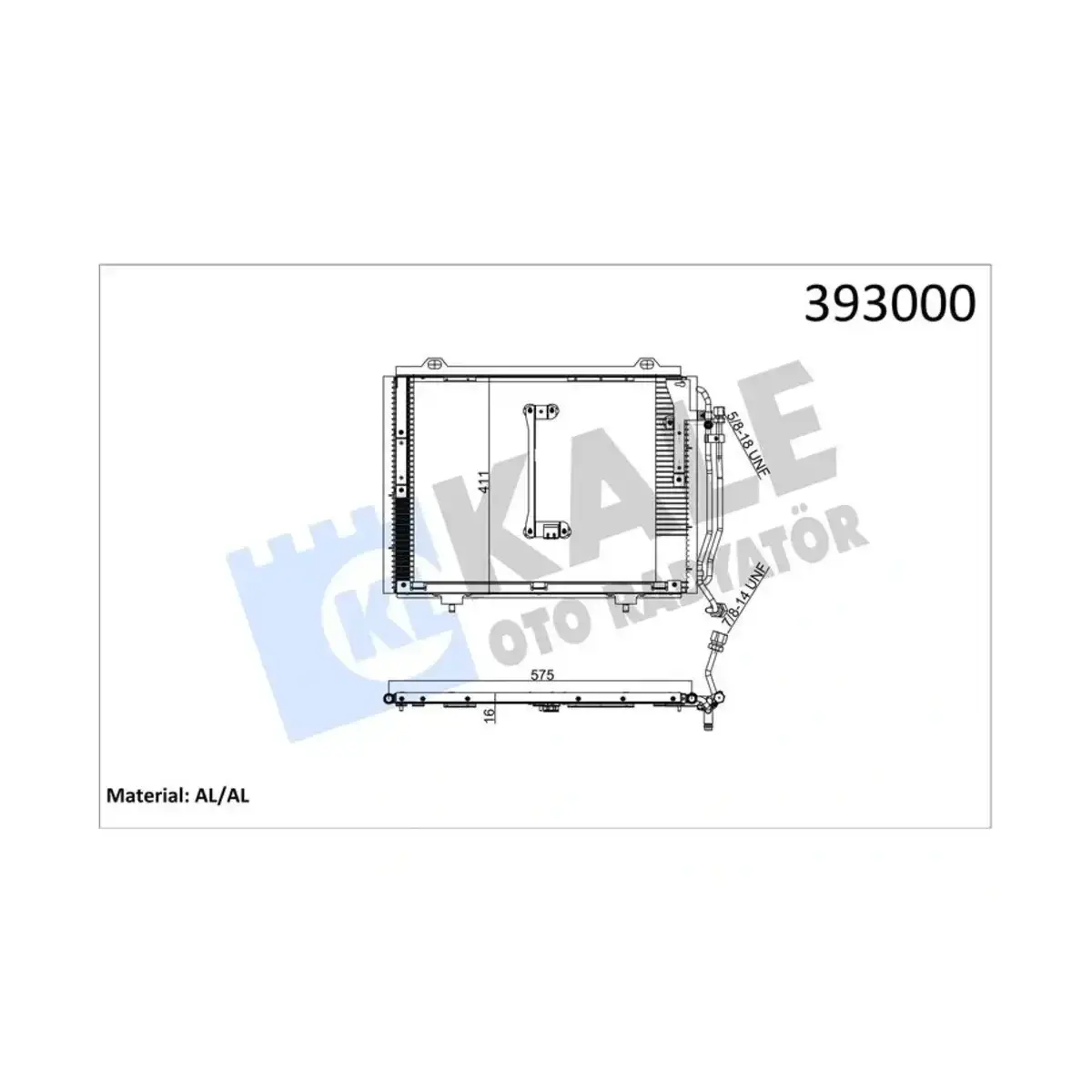 A2028300770 KONDENSER W202 C208 C200-C230-C250D-C250 TD-CLK200-CLK230 (93-97) AL AL KALE