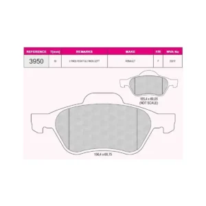 Fren Balatası Laguna Laguna II Laguna III Twingo II Ön 1997-2000 Arası 410600012R