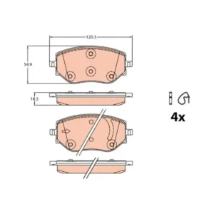 Fren Balatası Ön Clio V Taliant Sandero III 2018 ve Sonrası BM 410608885R