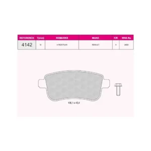 Fren Balatası Arka Megane III Scenic III Disk Elektronik Park Sistemli Araçlar 2008 ve Sonrası BM 440604694R
