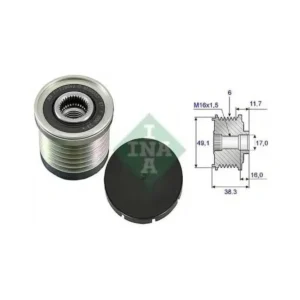 Alternatör Kasnağı Rulmanlı 6 Kanal Laguna II Trafic II Şarj Dinamo Kasnağı 1.9 DTi F9Q INA 535003010 INA