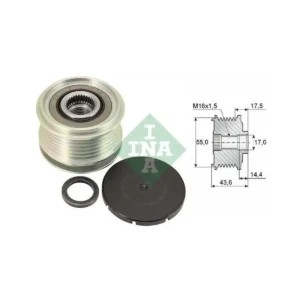 Alternatör Kasnağı Rulmanlı 6 Kanal Clio II Kango II Megane II Şarj Dinamo Kasnağı 1.5 dCi K9K INA 535010510 INA